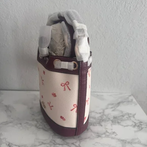 coach Dempsey Drawstring Bucket Bag 15 With Bow Print cn707 - Picture 2 of 7